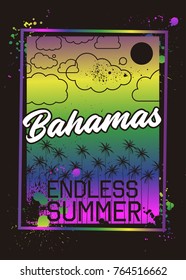 bahamas summertime poster design blend splatters distress