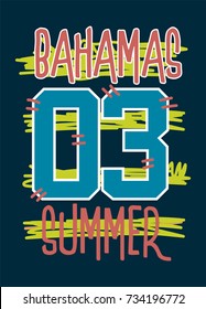 bahamas summer,t-shirt print poster vector illustration