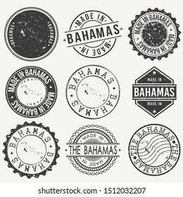 Bahamas Travel Stamp Made In Product Stamp Logo Icon Symbol Design Insignia.