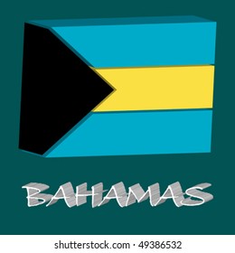 bahamas tridimensional flag, abstract vector art illustration