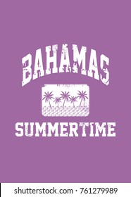 bahamas varsity distress vector design