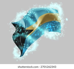 Bahamas, vetor 3d bandeira em turbilhão de radiância mágica