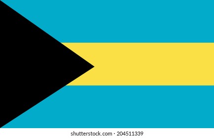 Bahamas vector flag isolated on background.