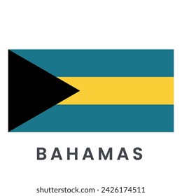 Bahamas vector flag isolated on white background.