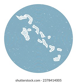 Imagen vectorial de Bahamas. Diseño de logotipo de campo. Afiche de las Bahamas en arcos circulares y estilo de wordcloud. Ilustración vectorial con estilo.