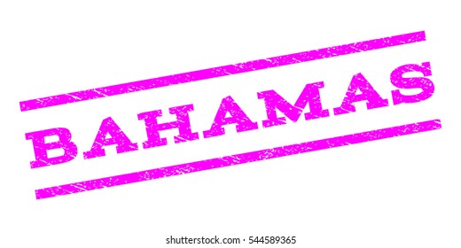 Bahamas watermark stamp. Text caption between parallel lines with grunge design style. Rubber seal stamp with unclean texture. Vector magenta color ink imprint on a white background.