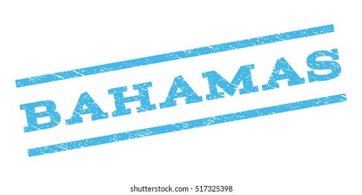 Bahamas watermark stamp. Text tag between parallel lines with grunge design style. Rubber seal stamp with dirty texture. Vector light blue color ink imprint on a white background.