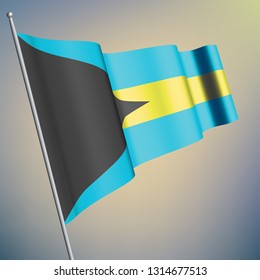 Bahamas waving 3D flag. National symbol, realistic vector illustration. Eps10. - Vetorial