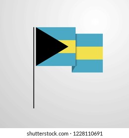 Bahamas waving Flag design vector