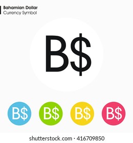Bahamian dollar sign icon.Money symbol. Vector illustration.

