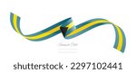 Bahamian flag ribbon vector illustration. Bahamas flag ribbon on abstract isolated on white color background
