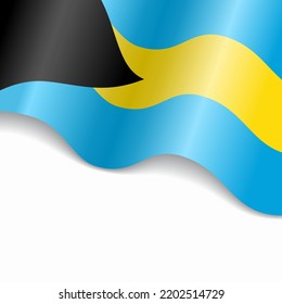 Bandera bahameña ondeando fondo abstracto. Ilustración vectorial.