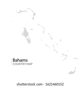 Bahams vector map. Nassau caribbean island country. Bahama map illustration.