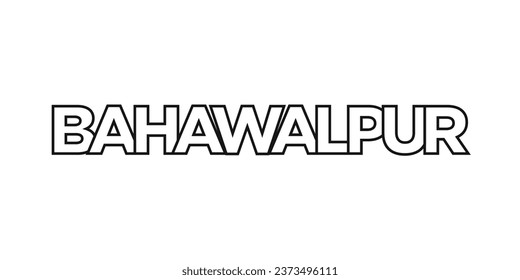 Bahawalpur in the Pakistan emblem for print and web. Design features geometric style, vector illustration with bold typography in modern font. Graphic slogan lettering isolated on white background. svg