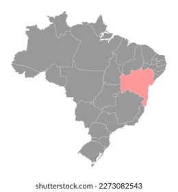 Bahia Map, Bundesstaat Brasilien. Vektorgrafik.