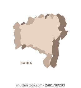 Bahia Map - World Map International vector template. Brazil region silhouette vector illustration
