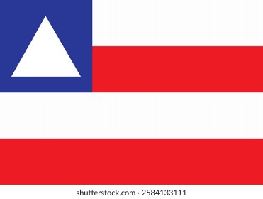 bahia state flag, state of Brazil. Flag icon. Standard color. Vector illustration.	