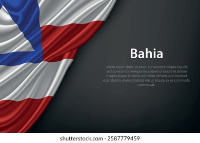 Bahia state flag on dark background. Symbol of Brazilian heritage.