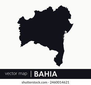 Bahia state map. Federative unit of Brazil. Vector map for any needs.	