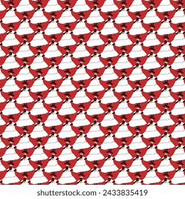 Bahian pattern. Vector pattern of a woman dressed in typical costumes from Bahia Brazil