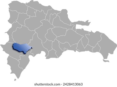 BAHORUCO DEPARTMENT MAP STATE OF Dominican Republic 3D ISOMETRIC MAP