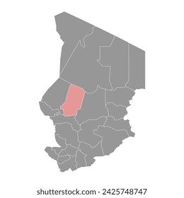 Bahr el Gazel Region map, administrative division of Chad. Vector illustration.