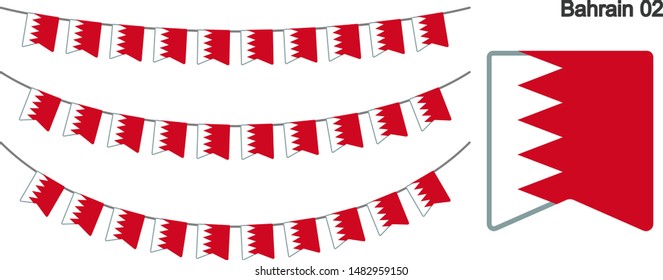 Bahrain Bunting Flags Isolated on white Background. vector illustration.