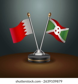 Bahrain and Burundi table flag relation with gradient backgrund