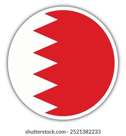 Bahrain Button Flag Vector Template Design Illustrator