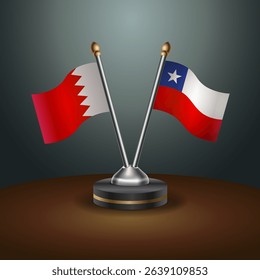 Bahrain and Chile table flag relation with gradient backgrund