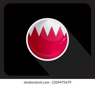 Flag-Symbol für den Bahrain Circle Glossy Pride

