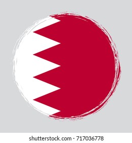 Bahrain circle grunge flag on button stamp. Vector illustration eps 10.