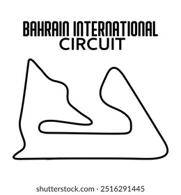 Bahrain circuit for motorsport and autosport. grand prix race track. vector illustration