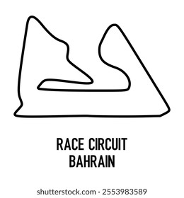 Bahrain Circuit Vector. Circuit Race Track Illustration with Editable Stroke. Stock Vector.