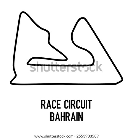 Bahrain Circuit Vector. Circuit Race Track Illustration with Editable Stroke. Stock Vector.