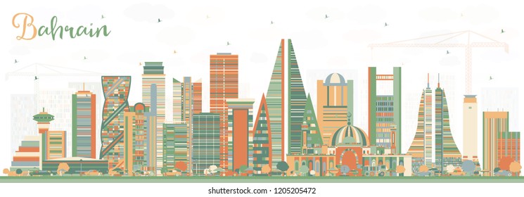 Abstract Dubai Uae Skyline Color Buildings Stock Vector (royalty Free 