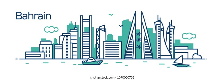 Bahrain City. Vector Illustration