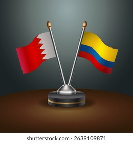 Bahrain and Colombia table flag relation with gradient backgrund
