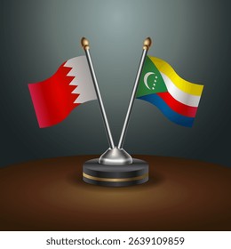 Bahrain and Comoros table flag relation with gradient backgrund