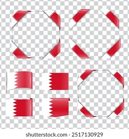 Bahrain-Ecke Nationalflagge mit Schatten