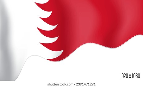 Bahrain country flag realistic independence day background. Bahrain commonwealth banner in motion waving, fluttering in wind. Festive patriotic HD format template for independence day