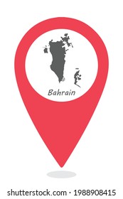 Bahrain Country Map in Location icon .
