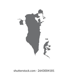 Bahrain country map silhouette vector on white