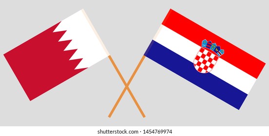 Bahrain and Croatia. Crossed Bahraini and Croatian flags