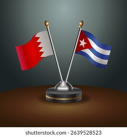 Bahrain and Cuba table flag relation with gradient backgrund