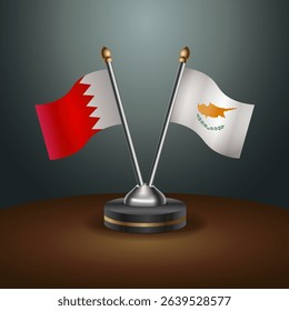 Bahrain and Cyprus table flag relation with gradient backgrund