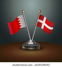 Bahrain and Denmark table flag relation with gradient backgrund