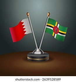 Bahrain and Dominica table flag relation with gradient backgrund