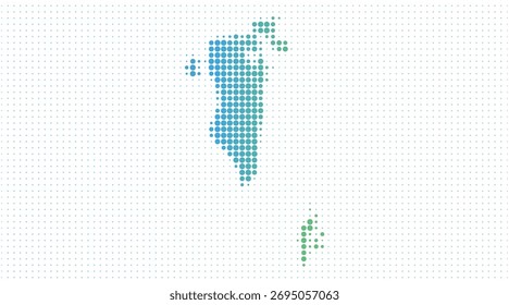 Mapa punteado de Bahréin en estilo moderno de semitono, Ilustración vectorial sobre fondo blanco