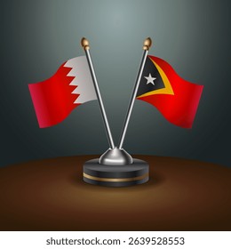 Bahrain and East Timor table flag relation with gradient backgrund